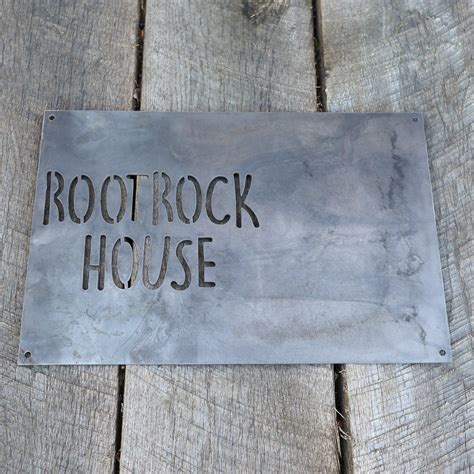 in this house metal sign|free standing metal house signs.